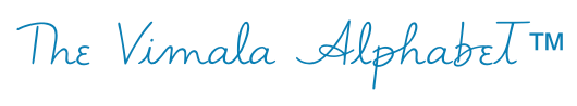 The Vimala Alphabet in vimala cursive The Vimala Alphabet in vimala cursive